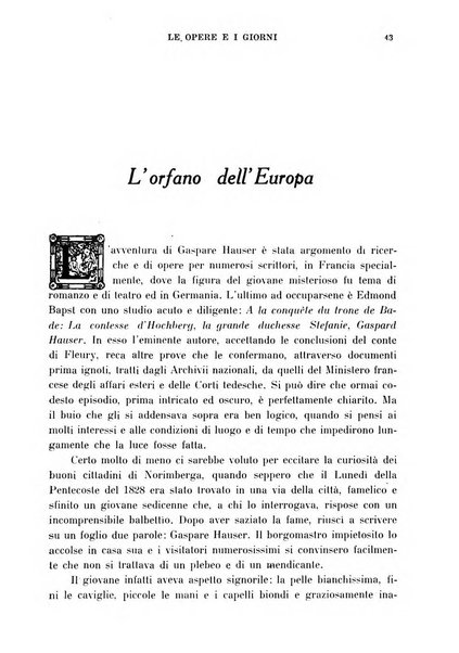 Le opere e i giorni rassegna mensile di politica, lettere, arti, etc