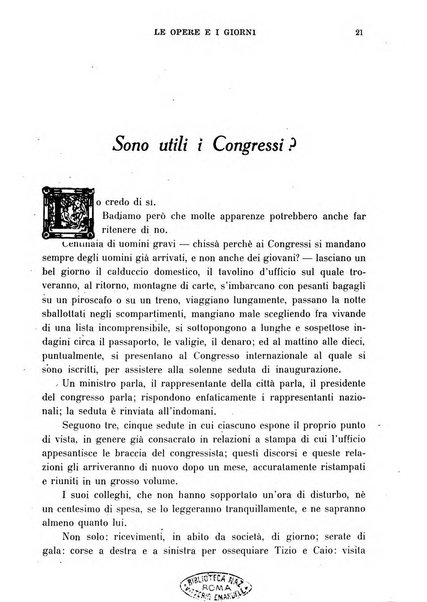 Le opere e i giorni rassegna mensile di politica, lettere, arti, etc