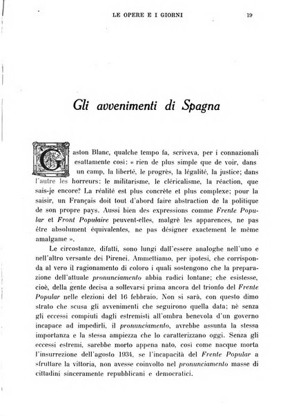 Le opere e i giorni rassegna mensile di politica, lettere, arti, etc