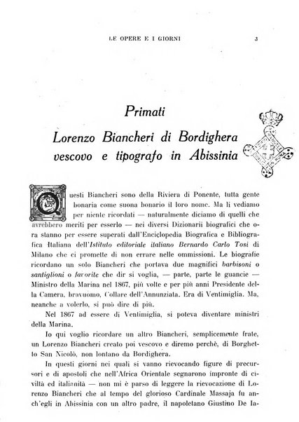 Le opere e i giorni rassegna mensile di politica, lettere, arti, etc