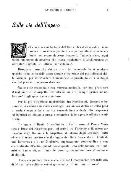 Le opere e i giorni rassegna mensile di politica, lettere, arti, etc