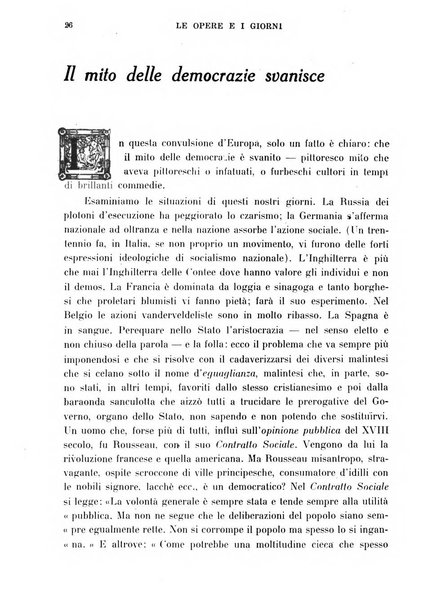 Le opere e i giorni rassegna mensile di politica, lettere, arti, etc