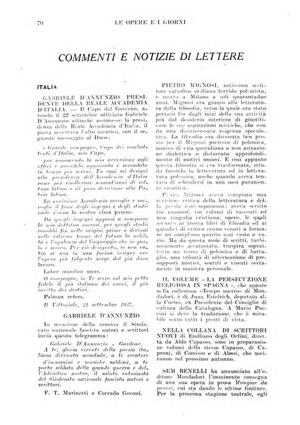 Le opere e i giorni rassegna mensile di politica, lettere, arti, etc