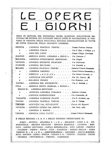 Le opere e i giorni rassegna mensile di politica, lettere, arti, etc