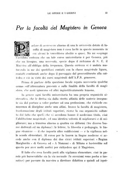 Le opere e i giorni rassegna mensile di politica, lettere, arti, etc