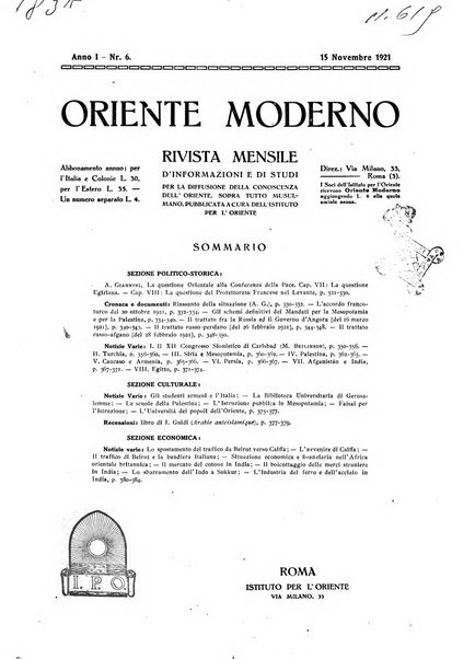 Oriente moderno rivista mensile d'informazioni e di studi