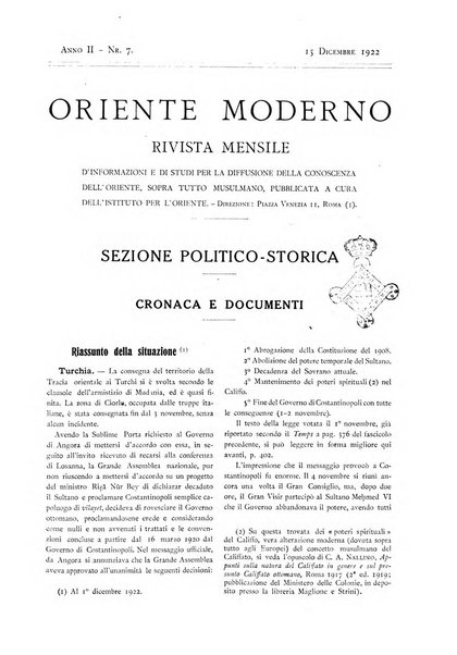 Oriente moderno rivista mensile d'informazioni e di studi