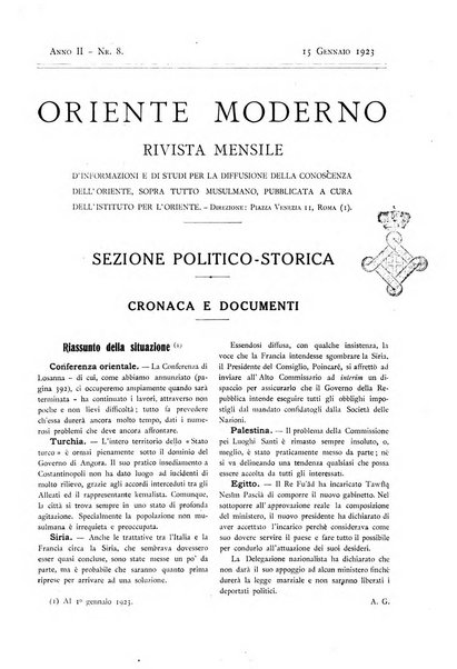 Oriente moderno rivista mensile d'informazioni e di studi