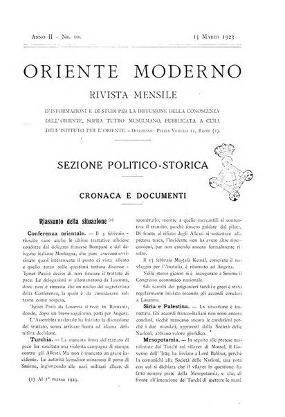 Oriente moderno rivista mensile d'informazioni e di studi