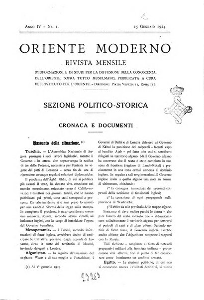 Oriente moderno rivista mensile d'informazioni e di studi