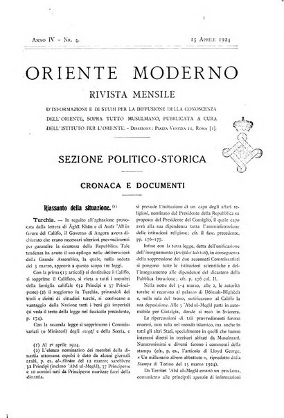 Oriente moderno rivista mensile d'informazioni e di studi