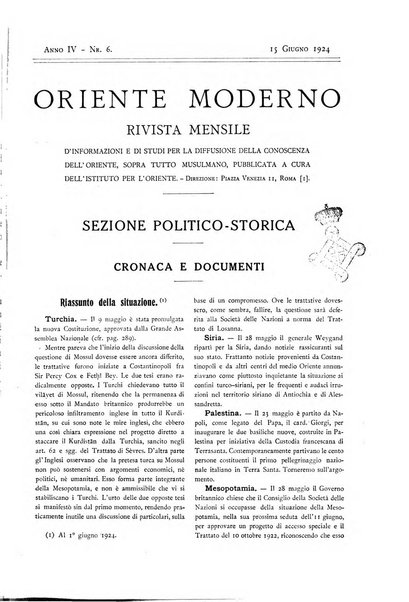 Oriente moderno rivista mensile d'informazioni e di studi