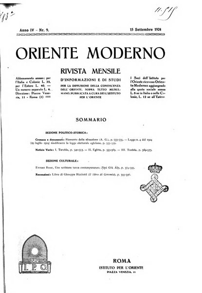 Oriente moderno rivista mensile d'informazioni e di studi