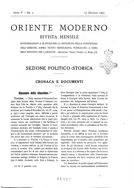 Oriente moderno rivista mensile d'informazioni e di studi