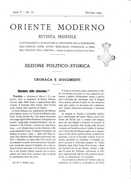 Oriente moderno rivista mensile d'informazioni e di studi