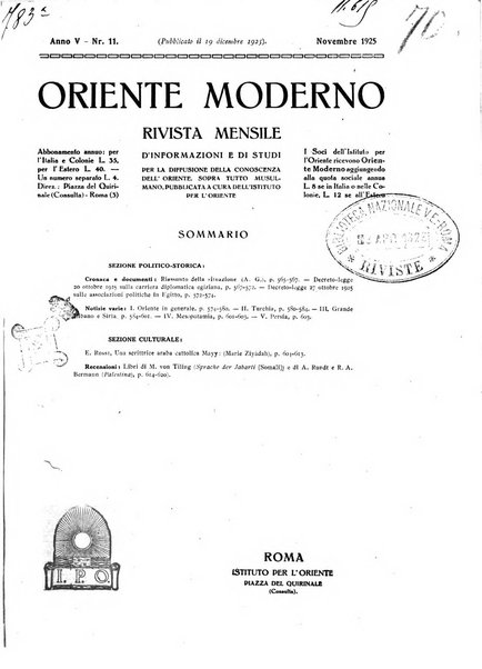 Oriente moderno rivista mensile d'informazioni e di studi