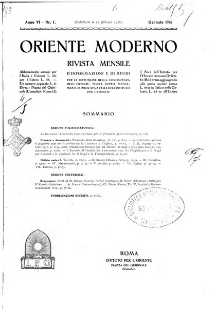 Oriente moderno rivista mensile d'informazioni e di studi