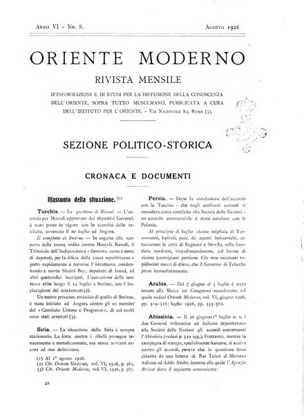 Oriente moderno rivista mensile d'informazioni e di studi