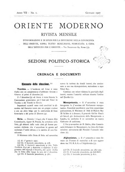 Oriente moderno rivista mensile d'informazioni e di studi