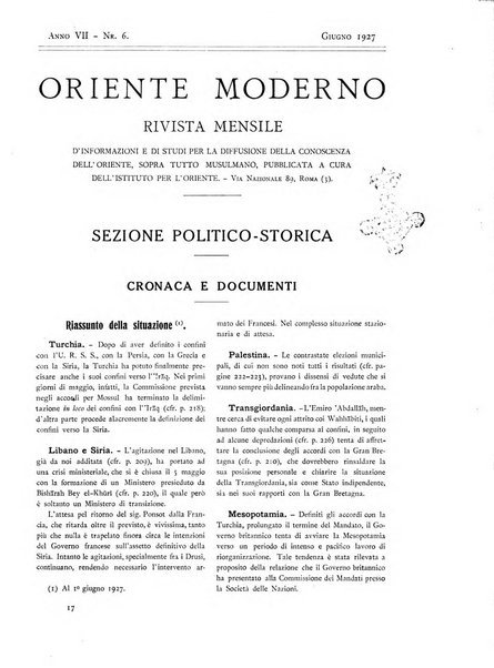 Oriente moderno rivista mensile d'informazioni e di studi