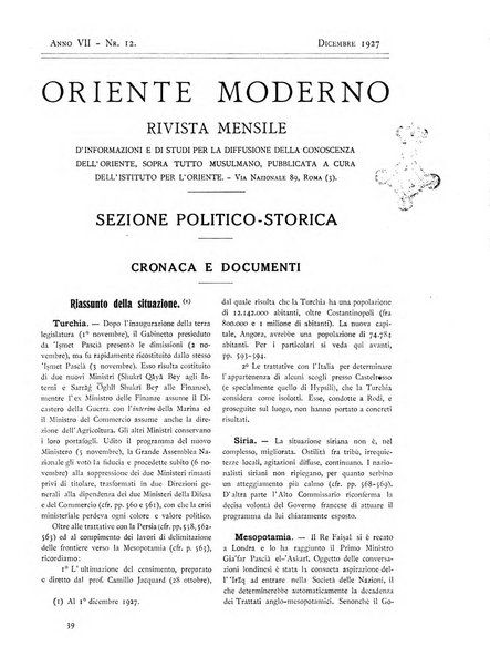 Oriente moderno rivista mensile d'informazioni e di studi