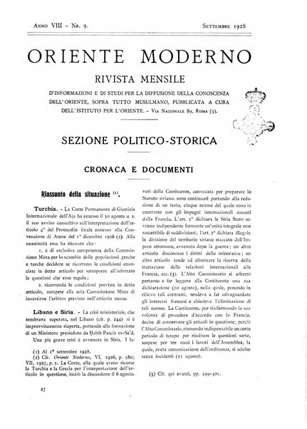 Oriente moderno rivista mensile d'informazioni e di studi