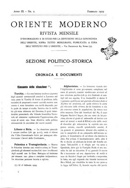 Oriente moderno rivista mensile d'informazioni e di studi