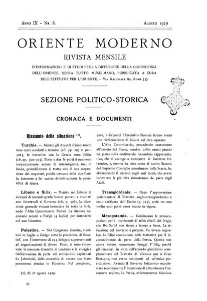 Oriente moderno rivista mensile d'informazioni e di studi