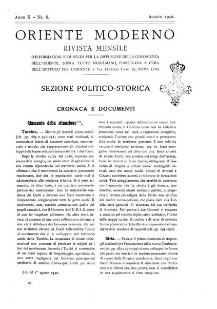 Oriente moderno rivista mensile d'informazioni e di studi