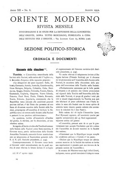 Oriente moderno rivista mensile d'informazioni e di studi