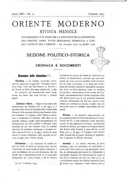 Oriente moderno rivista mensile d'informazioni e di studi