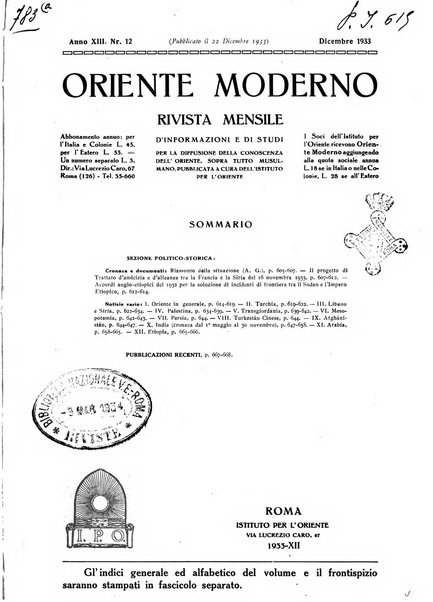 Oriente moderno rivista mensile d'informazioni e di studi