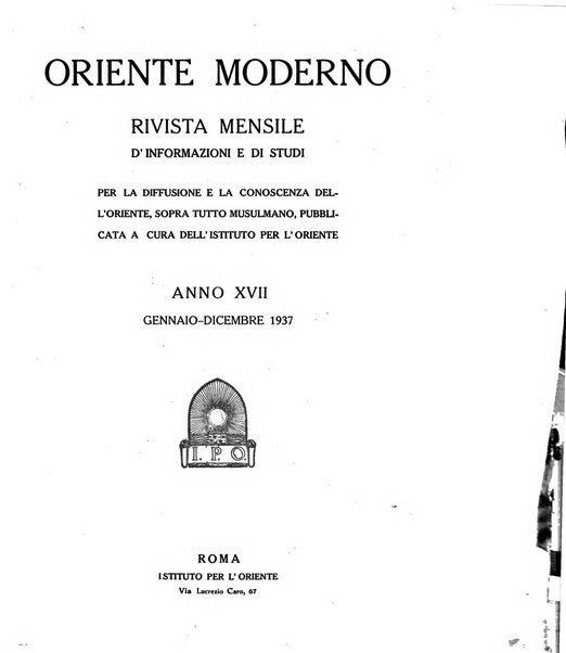 Oriente moderno rivista mensile d'informazioni e di studi