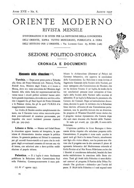 Oriente moderno rivista mensile d'informazioni e di studi