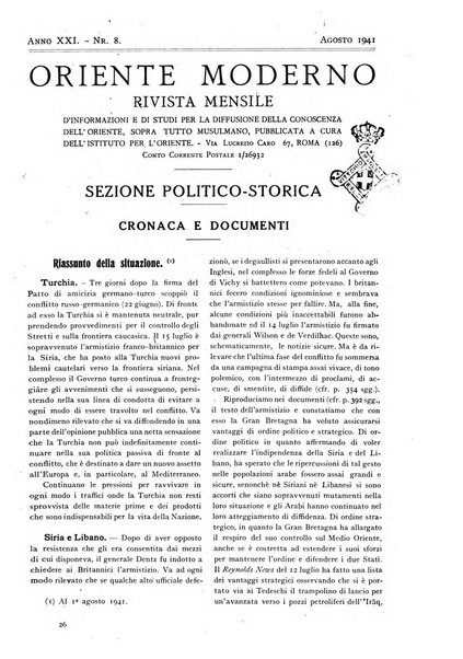 Oriente moderno rivista mensile d'informazioni e di studi