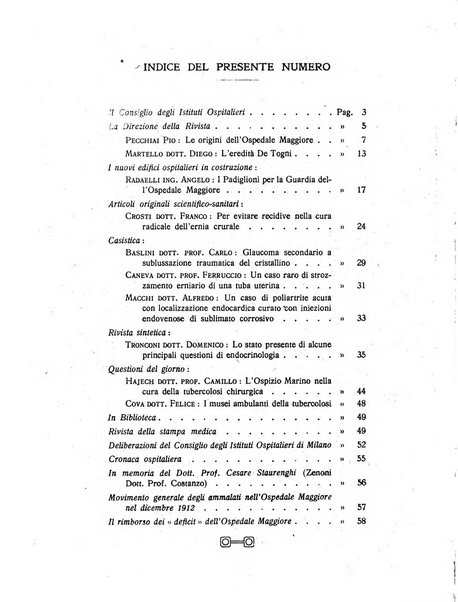 L'Ospedale Maggiore rivista scientifico-pratica dell'Ospedale Maggiore di Milano ed Istituti sanitari annessi