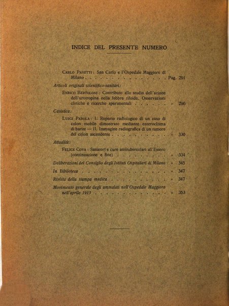 L'Ospedale Maggiore rivista scientifico-pratica dell'Ospedale Maggiore di Milano ed Istituti sanitari annessi