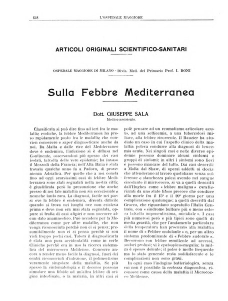 L'Ospedale Maggiore rivista scientifico-pratica dell'Ospedale Maggiore di Milano ed Istituti sanitari annessi