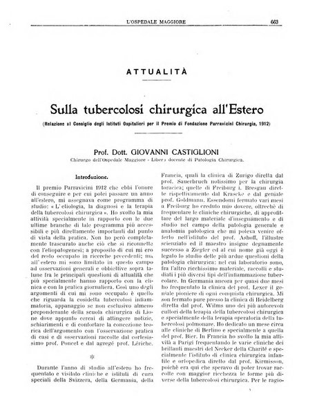 L'Ospedale Maggiore rivista scientifico-pratica dell'Ospedale Maggiore di Milano ed Istituti sanitari annessi