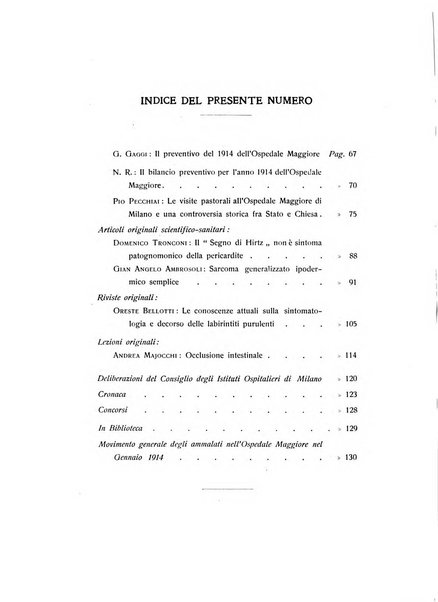 L'Ospedale Maggiore rivista scientifico-pratica dell'Ospedale Maggiore di Milano ed Istituti sanitari annessi