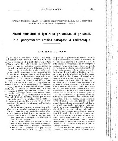 L'Ospedale Maggiore rivista scientifico-pratica dell'Ospedale Maggiore di Milano ed Istituti sanitari annessi