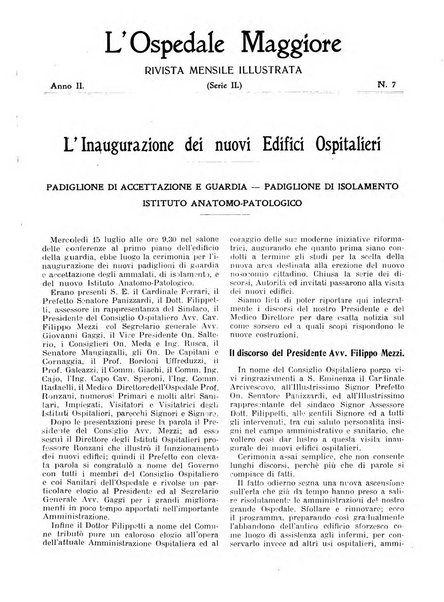 L'Ospedale Maggiore rivista scientifico-pratica dell'Ospedale Maggiore di Milano ed Istituti sanitari annessi