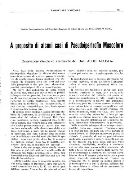 L'Ospedale Maggiore rivista scientifico-pratica dell'Ospedale Maggiore di Milano ed Istituti sanitari annessi