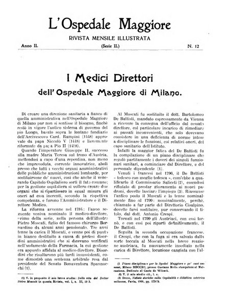 L'Ospedale Maggiore rivista scientifico-pratica dell'Ospedale Maggiore di Milano ed Istituti sanitari annessi