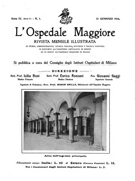 L'Ospedale Maggiore rivista scientifico-pratica dell'Ospedale Maggiore di Milano ed Istituti sanitari annessi