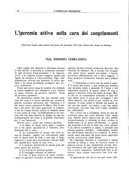 L'Ospedale Maggiore rivista scientifico-pratica dell'Ospedale Maggiore di Milano ed Istituti sanitari annessi