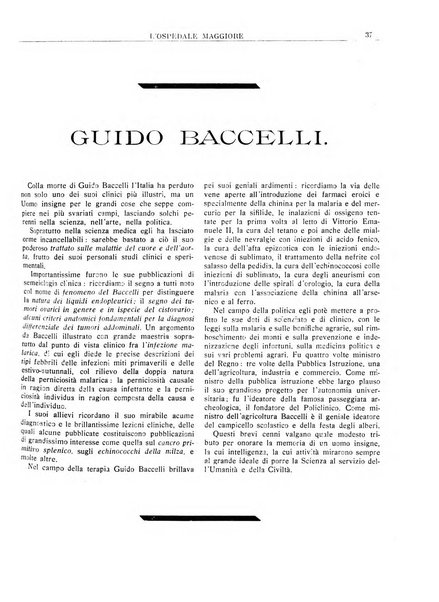 L'Ospedale Maggiore rivista scientifico-pratica dell'Ospedale Maggiore di Milano ed Istituti sanitari annessi