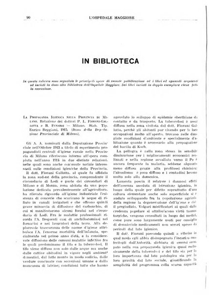 L'Ospedale Maggiore rivista scientifico-pratica dell'Ospedale Maggiore di Milano ed Istituti sanitari annessi