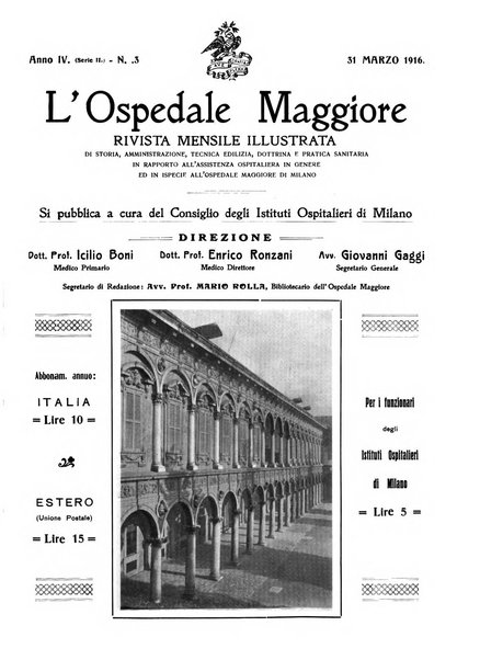 L'Ospedale Maggiore rivista scientifico-pratica dell'Ospedale Maggiore di Milano ed Istituti sanitari annessi