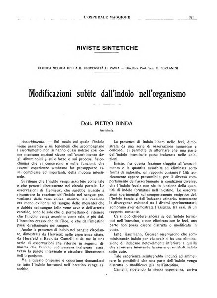 L'Ospedale Maggiore rivista scientifico-pratica dell'Ospedale Maggiore di Milano ed Istituti sanitari annessi